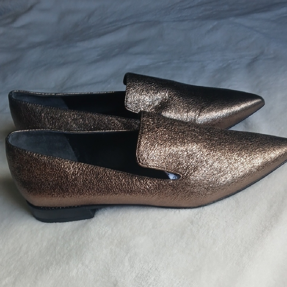 Franco Sarto Shimmering Bronze Loafers - Picture 2 of 5